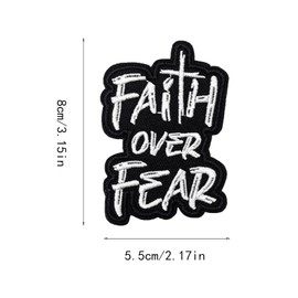 2 Pcs Faith Over Fear Patch, Funny Morale Patch, Embroidered Hook and Loop Patches for Backpacks, Dog Harnesses, Army Vests, Jackets, Jeans,Hats, Helmets