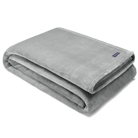 Nautica | Solid Collection | Silky Microfiber Ultra Soft and Cozy Plush Light-Weight Fleece Blanket, Easy Care Machine Washable, Twin, Grey