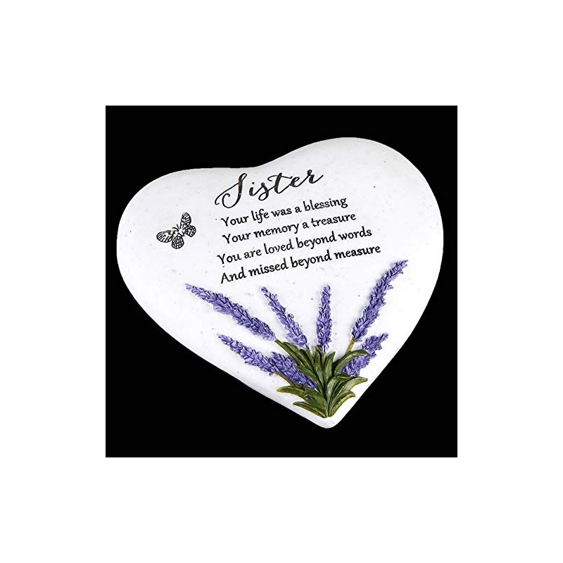 Widdle Gifts Ltd Lavender Stone Heart Memorial Plaque - Sister