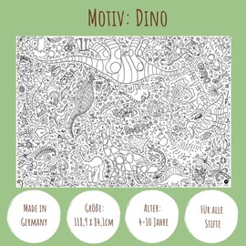 Dinosaur Colouring Tablecloth, Paper Tablecloth for Colouring Dino, Colouring Pages Dino, Colouring Dinosaur, Mal Me Colourful