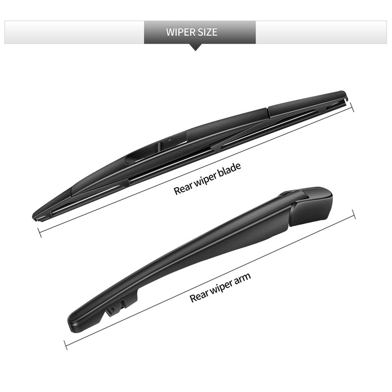 GARDIMU Rear Wiper Blade Assembly, Back Windshield Wiper Blades Arm