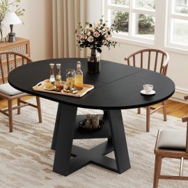 Modern Extendable Oval Dining Table Set Hidden Storage Upholstered Chairs Solid Wood Assembled Dining Room Furniture Workshopsize: Package Size: 123.5cm*67cm*17cm, color: FU02008WA
