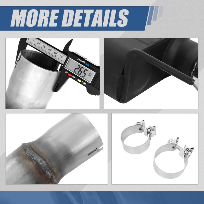 Auto Dynasty 4 inches Oval Muffler Axle-Back Catback Exhaust System