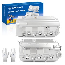 Ezexpreze Aluminium Front Rear Engine Valve Cover Compatible with 2008-2017 Honda Accord Crosstour Odyssey Pilot Ridgeline 3.5L,2012-2015 Acura TL RDX 3.5L,Replacement 12310-R70-A00,12320-R70-A00