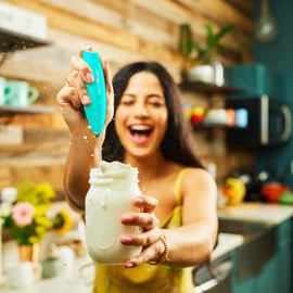 FrothBlast Milk Frother Handheld for Coffee (Foam Maker) Electric Whisk Drink Mixer for Lattes, Cappuccino, Frappe, Matcha, Hot Chocolate (Green)