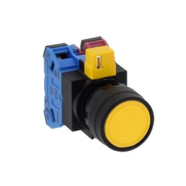 IDEC(アイデック) φ22 HWシリーズ 押ボタンスイッチ 平形 モメンタリ形 HW1B-M110Y 黄