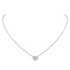 April Birthstone Necklace, Round Cut Cubic Zirconia Pendant Sterling Silver,