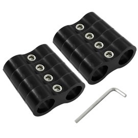 Moicstiy 8 Pcs 8AN Hose Separator Clamp, AN8 Fuel line Mounting Clamps, Black Aluminum Hose Fitting Adapter