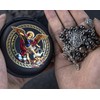 PLONKLY St Michael & St Benedict Hematite Rosary Necklace for
