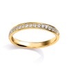 Jewelco London Ladies Yellow Gold-Plated Sterling Silver Cubic Zirconia Pave Channel Style Eternity Ring