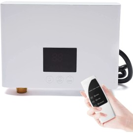 Electric Mini Tank Water Heater Electric Tankless Instant Hot Water Heater with LCD Display Electric Hot Water Heater for Kitchen Washing…