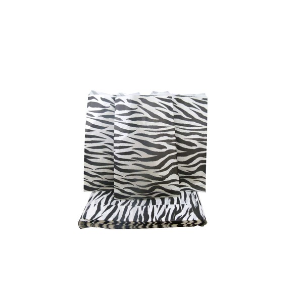 CuteBox Zebra Flat Paper Gift Bags 200pcs (6" x 9") for Merchandise, Crafts, Party Favors, Tradeshows, Retail, Showcases, Display, Holidays, Animal Themes, Arts and Crafts