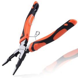 LEONTOOL 6-in-1 Long Nose Plier, 8" Multipurpose Needle Nose Pliers, High Leverage Wire Stripper Tool, CR-V Steel Forged Electrician Plier for Electric Cable Crimping, Stripping, Shearing, Screwing