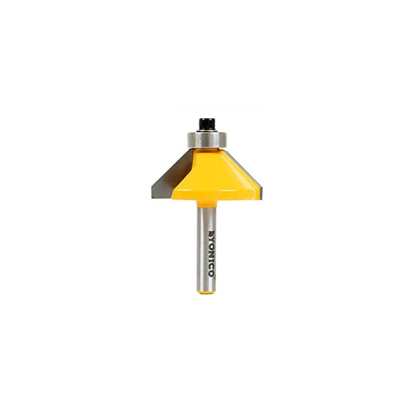 YONICO Chamfer Router Bits Edge Forming 45 Degree 1/4-Inch Shank