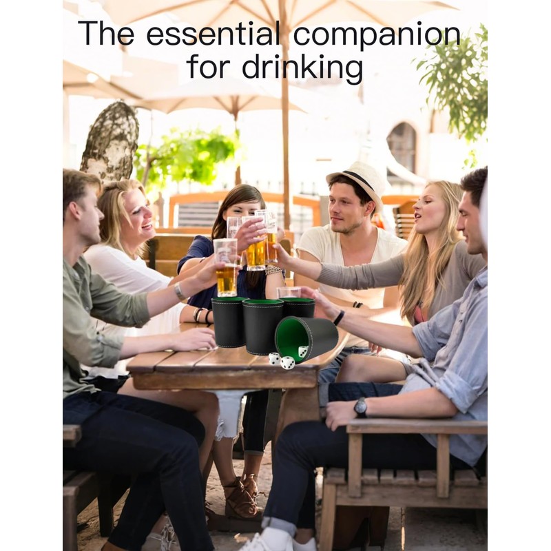 Leather Dice Cup Set 5 Pack,PU Leather Dice Shaker with