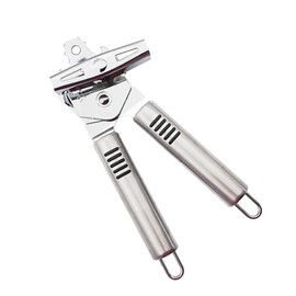 Manual 3-in-1 Can Opener, Stainless Steel Strong Tin Opener with Non-Slip Handle, Smooth Edge, Lid Bottle Top Remover for Kitchen, Camping, Restaurant