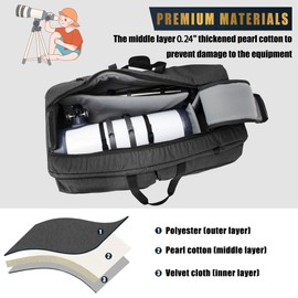 Telescope Bag, 30" Large Telescope Travel Bag for Telescope Tube & Tripod,Soft Pad Telescope Carrying Case Compatible with Gskyer ToyerBee Celestron Telescope, Storage for Telescope Accessories