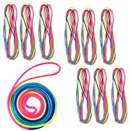 FDCGAS String Game Finger Game - 10 Pieces Finger Twist, Rainbow Finger Game, Rainbow Rope, Rainbow String Finger, Thread Games for Children for Children's Birthday Party Bags for Girls and Boys