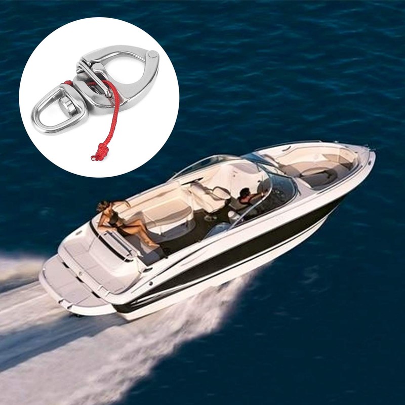 MUNEFE Quick Release Carabiner Hooks for Boats, Stainless Steel Quick