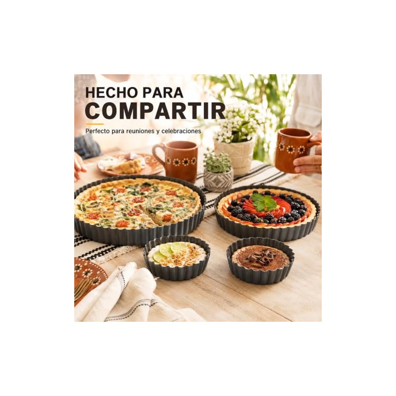 4 Pcs Moldes Desmontable Para Hornear Tartas Pan Pasteles