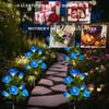 DWH 2 Pack Solar Garden Lights Outdoor, 7-Flower Rose LED