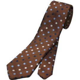 Best Item: Narrow Tie, Men's, Slim Tie, Solid, 2.4 inches (6 cm), Thin, Width, Hand Washable, Checkered, Polka Dot, Paisley, Striped Pattern, 26. Polka Dot Brown_Blue