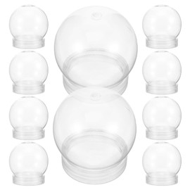 STOBOK Snow Globe, 10pcs DIY Clear Christmas Water Globe Plastic Snow Globe Plastic Clear Fillable Snow Globe with Lid for DIY Crafts, Christmas Decor