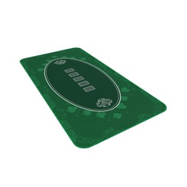 Bullets Playing Cards Poker Table Top Mat - Durable, Water-Resistant, & Non-Slip Surface - Mat with Sewn Edges for Casino Night and Texas Hold’em - with Carrying Tube - Rectangular 45" x 25" - Green