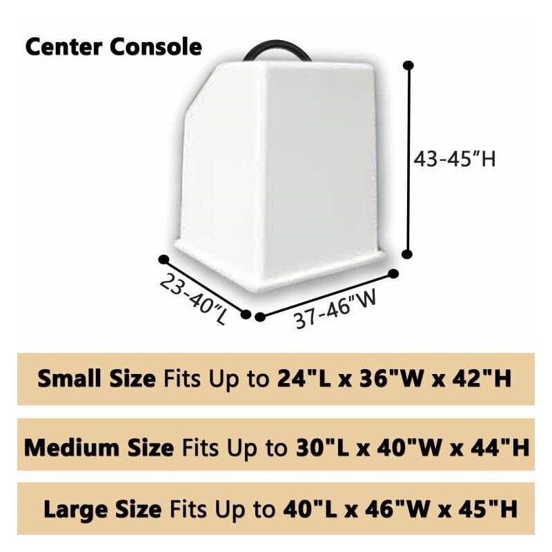 FCOUIID Boat Center Console Cover, 600D Marine Grade Polyester Canvas,