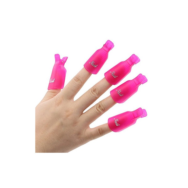 Useful 10Pcs Plastic Acrylic Nail Art Soak Off Clip Cap