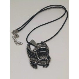 Joyeria Jara Stainless Steel Live To Ride Eagle Harley Pendant & Necklace Motor Biker