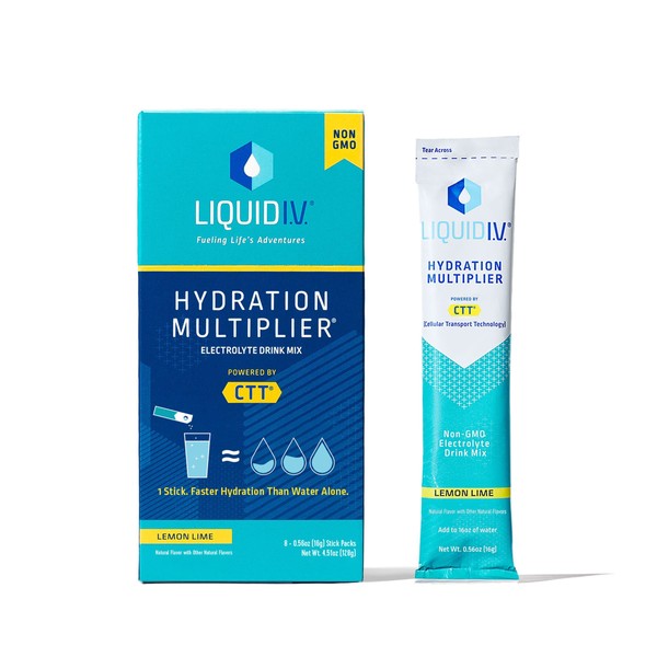 Liquid I.V. Hydration Multiplier - Lemon Lime - Hydration Powder Packets | Electrolyte Drink Mix | Easy Open Single-Serving Stick | Non-GMO