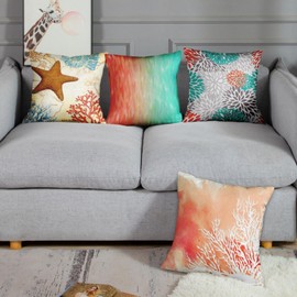 Emvency Throw Pillow Cover Decorative Pillow Case Home Decor Square Parent Pillowcase, Polyester & Polyester Blend, Coral, 18 x 18 inches