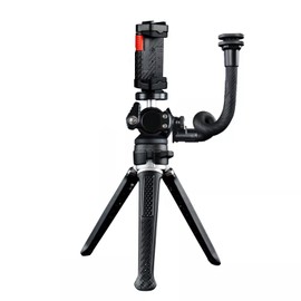 Portable & Sturdy Adjustable Phone Tripod,Cell Phone Mount Easy to Adjust 360° Ball Head, Mini Tripod with Cold Shoe Mount, 1/4'' Screw for Magic Arm,Selfie Stick Stand for Smartphone DSLR Camera