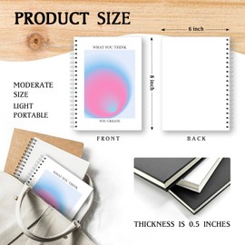 XKZGSZB Generic You create what you think，Pink Aura Energy Gradient Notebook，Inspirational Notebooks, Funny Spiral Notebooks，Journaling Notebooks for Women Teen Girls Friend,for School Home Office