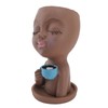 Resin Face Plant Pot Creative Cute Small Drinking Coffee Succulent