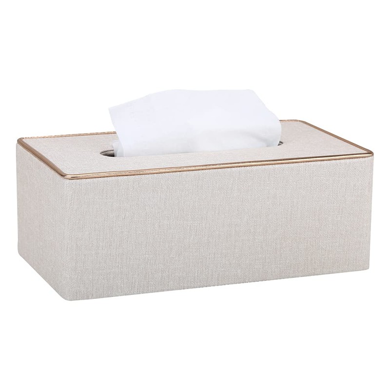 KINGFOM Tissue Box Cover PU Leather Rectangle Tissue Box Holder