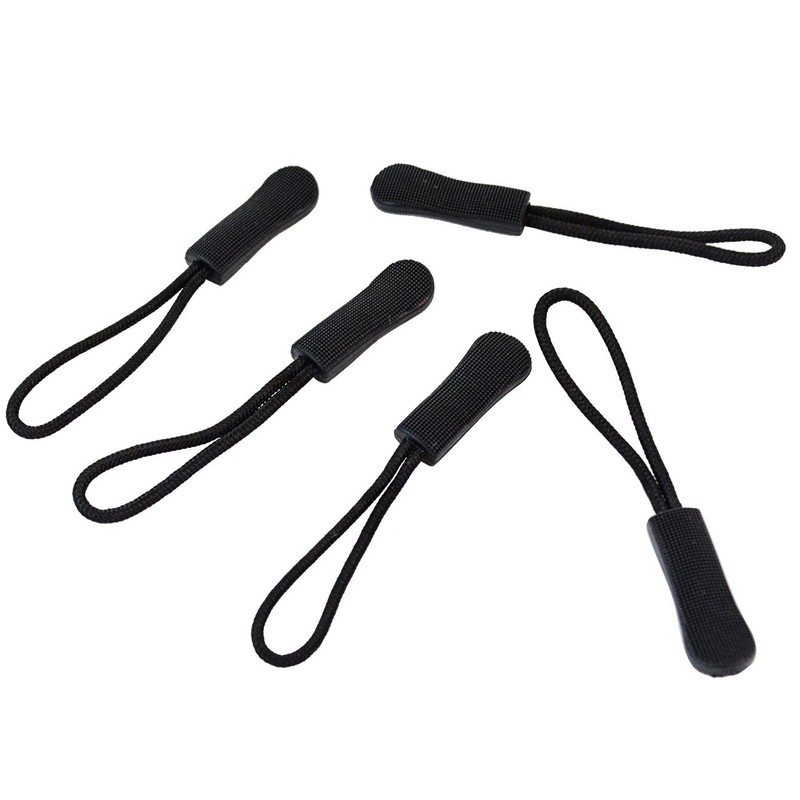 Zipper Pulls- Bskifnn 10pcs Black Nylon Cord Zipper Pulls Fits/Zipper