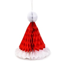 Hanging Christmas Centerpieces for Table Party Santa Claus Hat Ornaments Christmas Paper Center Pieces Decor Wall Christmas Ceiling Decorations Indoor Christmas Table Top Ornaments Xmas Supplies