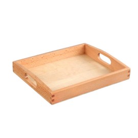 NUOBESTY Side Cut Handle Tray Wooden Trays with Handles Wooden Crafting Trays Baby Tray for Serving Organizing DIY Decor and Montessori Activity Wooden Tray