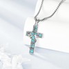 ONEFINITY Hummingbird Necklace 925 Sterling Silver Cross Pendant Turquoise Pendant