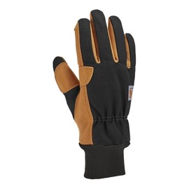 Carhartt Women's GL0801W Women's Insulated Duck Synthetic Leather Knit Cuff Glove Large Black/Barley