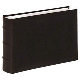 walther Design Photo Album Black 100 Photos 15 x 20 cm Memo Slip-in Album Imitation Leather with Raised Bands, Classic ME-373-B