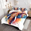 AUCOOMA Hand Painted Elephant Print Comforter Set Queen,Comforter with 2