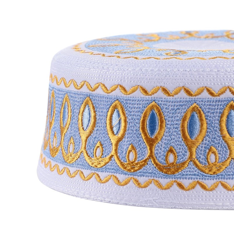 Muslim Prayer Hat for Kids Embroidered Islamic Cap Saudi Arabia