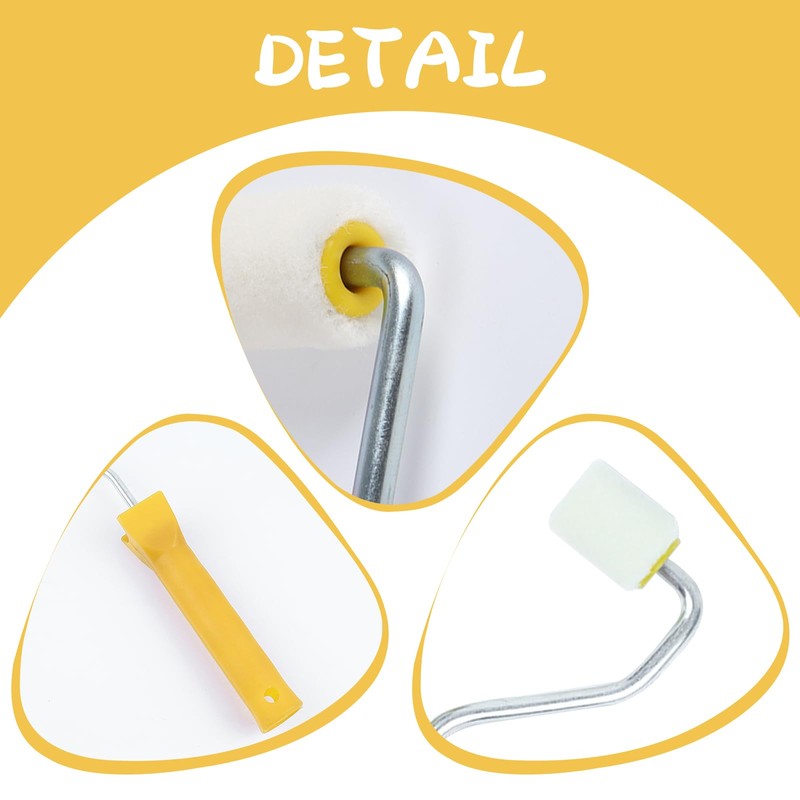 Mini Paint Roller Set 1 Plastic Handle and 4 Brush