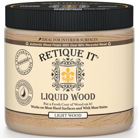 Retique It New and Improved Formula Liquid Wood Coatings - Stainable Primer - Paint It then Stain it (Light Wood, Medium)