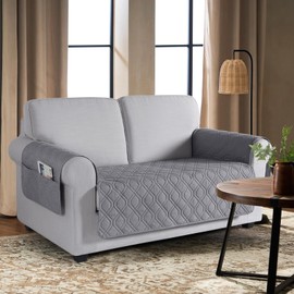 VANSOFY Couch Cover, Waterproof Sofa Covers Washable Slipcover Furniture Protector Couch Seat Covers Non-Slip Couch Cover for Dogs, Pets(Loveseat, Light Gray)