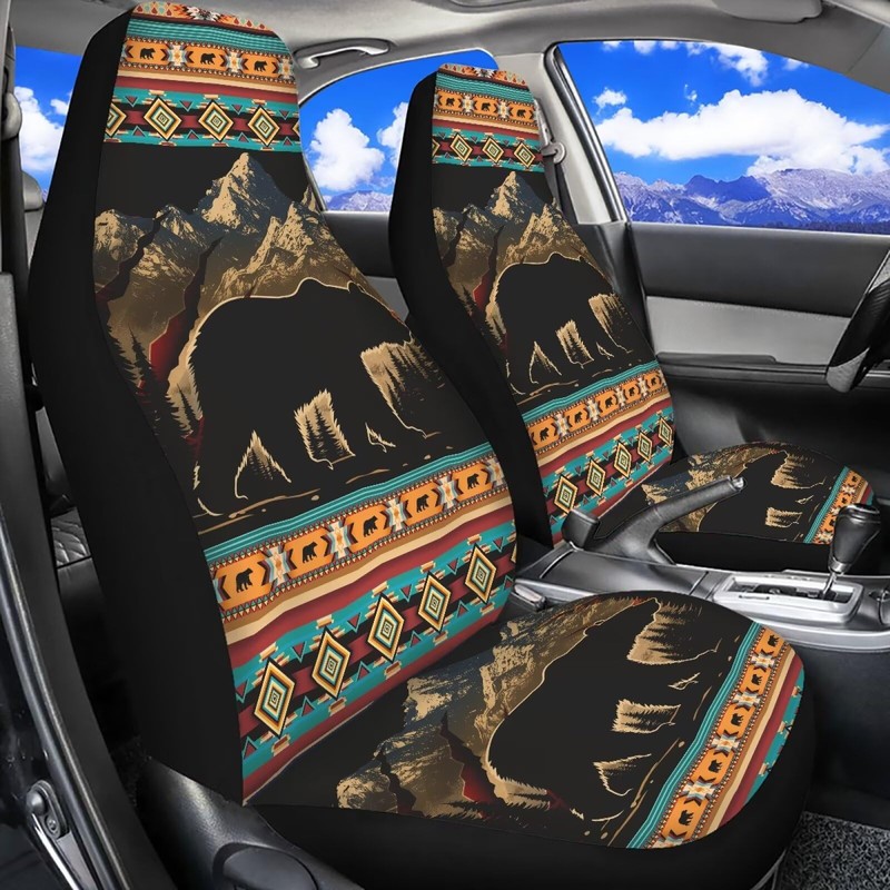 Bulopur Bear Car Seat Covers Front Seats Only Western Native
