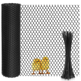 Chicken Wire Mesh Roll Plastic Mesh Fencing Poultry Breeding Netting Chicken Fencing Roll 0.3cm Hole Diameter Garden Balcony Netting (40cm×3m, Black)